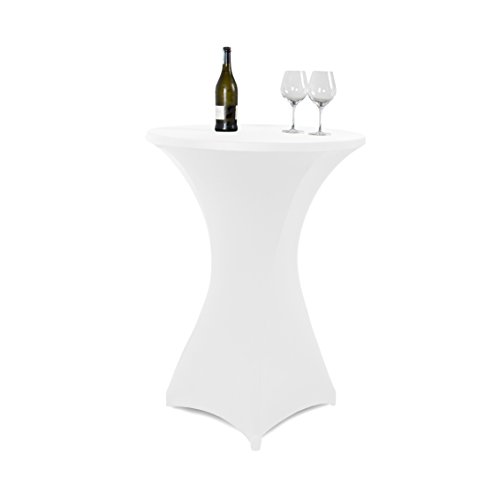 Vanage Stretch-Husse für Bistrotische für einen Tischdurchmesser von 70 - 80 cm, weiß