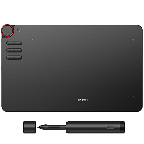 XP-PEN Deco 03 Grafiktablett Zeichentablett Drawing Tablet Pen Tablet mit P05 batterielosen Stift 8192 Druckstufen mit Schnellzugriffstasten (Deco 03, Schwarz)