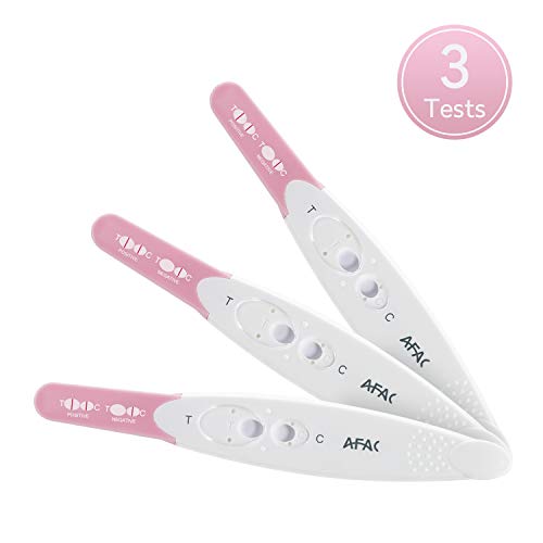 AFAC Schwangerschaftstest Frühtest 3er Pack Onestep Schwangerschaftstests mit ß HCG Teststreifen, über 99% Genauigkeit, 2 Groß Wasserdicht Ergebnisfenster