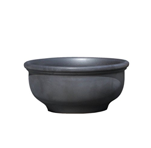 Keramik Pflanz-Schale groß frost-sicher rund Ø 40 x 19 cm Farbe Anthrazit grau Form 011.040.70 Grab-Schale für Außen und Innen-Bereich