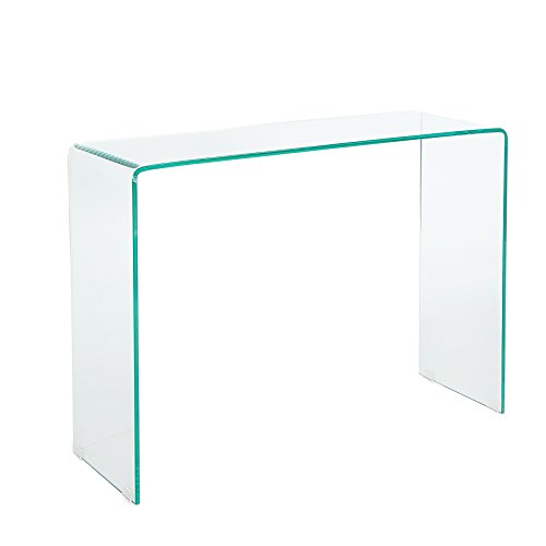 Extravaganter Glas Konsolentisch GHOST 100cm transparent Schreibtisch Ganzglastisch