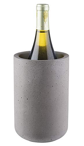Buddy´s Bar - Flaschenkühler „Concrete“, hochwertiger Sektkühler aus Beton, 12 x 19 cm, möbelschonende Unterseite, Weinkühler geeignet für 0,7 L - 1,5 L Flaschen, Beton grau