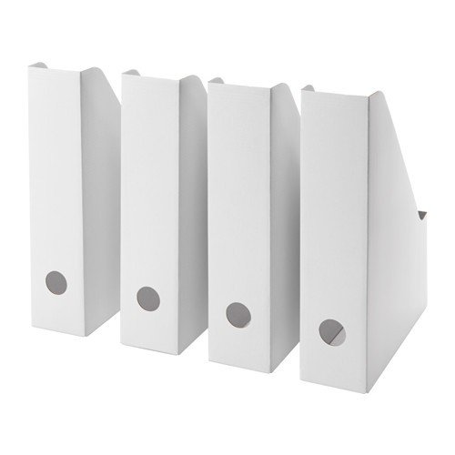 IKEA FLUNS Zeitschriftensammler in weiß; 4 Stück