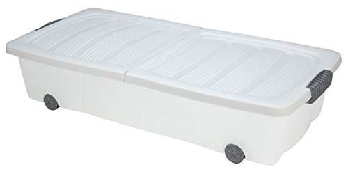 Unterbettkommode mit Rollen - 40 oder 60 Liter - Farbe: weiß (80 x 40 x 17 cm (40 Liter))