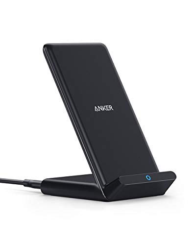 Anker PowerWave Wireless Charger 10W Blitzschneller Ladeständer,Qi-Zertifiziert, Kompatibel mit iPhone XR/Xs Max/XS/X/8,Schnellladetechnologie für Samsung S9/S9+/S8/S8+ usw. (Netzteil Nicht enthalten)