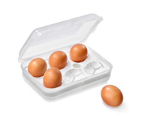 Rotho Eierbox Aufbewahrungsbox für 6 Eier, Kunststoff (PP), transparent, 20 x 14 x 6 cm