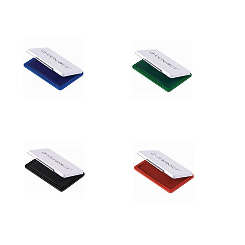 Stempelkissen 9x5,5cm 4 Farben, schwarz/blau/rot/grün