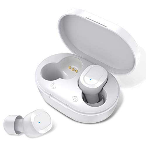 HolyHigh Bluetooth Kopfhörer Kabellos in Ear Ohrhörer Wireless Kopfhörer Bluetooth 5.0 Sport Leicht Stereo Hi-Fi Wasserdicht mit Mikrofon für iOS Android Männer Frauen Kinder（Weiß）