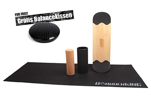 Skate Set inkl. Rolle und Matte - Indoorboard Skateboard Surfboard Trickboard Balanceboard Balance Board (150 mm x 45 cm (Kork))