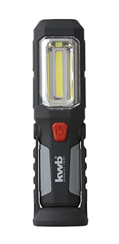 kwb COB-LED Arbeitsleuchte 948595 (180 Grad schwenkbar mit magnetischem Fuß, Magnet auf der Rückseite, No-Scratch Schutzfolie, Aufhänge-Haken)