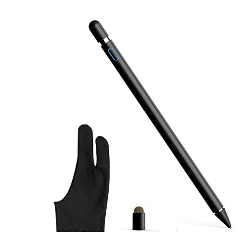 iFoxtEK aktiver Pen,wiederaufladbar Eingabestift mit Einstellbarer feiner Spitze Active Stylus Stift Pencil kompatibel für Apple ipad iPhone Samsung Huawei HP Touchscreen Tablet