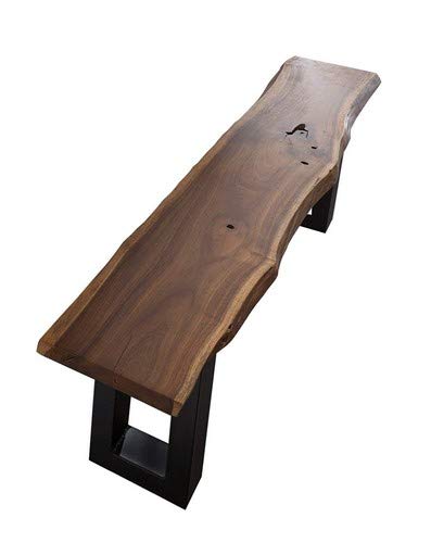 SAM Stilvoller Esszimmertisch Quentin 180x90 cm aus Akazie-Holz, Tisch mit Schwarz lackierten Beinen, Baum-Tisch mit naturbelassener Optik