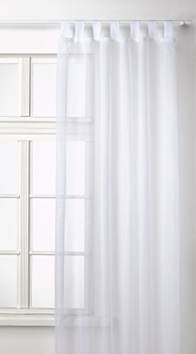 Transparente einfarbige Gardine aus Voile, viele attraktive Farben, 245x140, Weiß, 61000