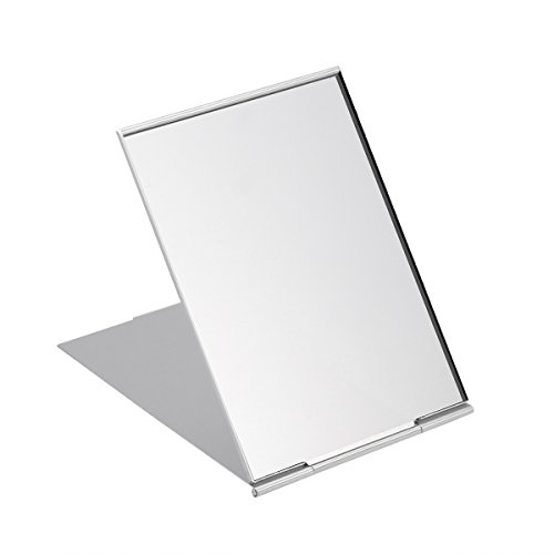 Frcolor Kleine Reise spiegeln Portable Faltung Spiegel kompakte Taschenspiegel für Camping rasieren und Make-up Silber