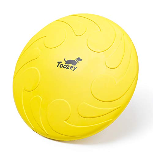 Toozey Hunde Frisbee, Ø 22cm Naturgummi Hunde Disc, BPA Frei Schwimmend Wasserspielzeug Schwimmspielzeug, Scheibe für Große & Kleine Hunde, Gratis E-Book