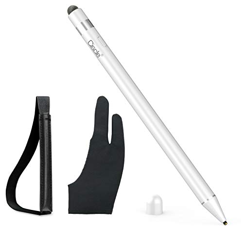 Ciscle Stylus Pen für Apple iPad, Tablet Stift Pencil, 2 in 1 Eingabestift: 5-Minuten Auto Power Off und Faser Spitze, Kompatibel mit iPad Pro/iPad 2018/iPhone/Samsung -Weiß