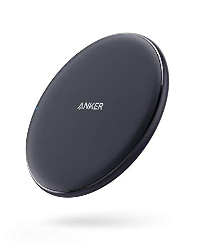 Anker PowerWave Wireless Charger Ladepad, Kabelloses 10W Ladegerät, Qi-Zertifiziert, Kompatibel mit iPhone XS Max/XR/XS/X/ 8/8 Plus, 10W Schnellladungen, Samsung Galaxy S9 / S9+ /S8/S8+ usw.