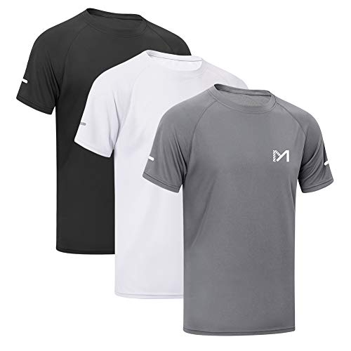 MEETYOO Sportshirt Herren, Laufshirt Kurzarm T Shirts Männer Funktionsshirt Atmungsaktiv Fitnessshirt für Running Jogging Gym