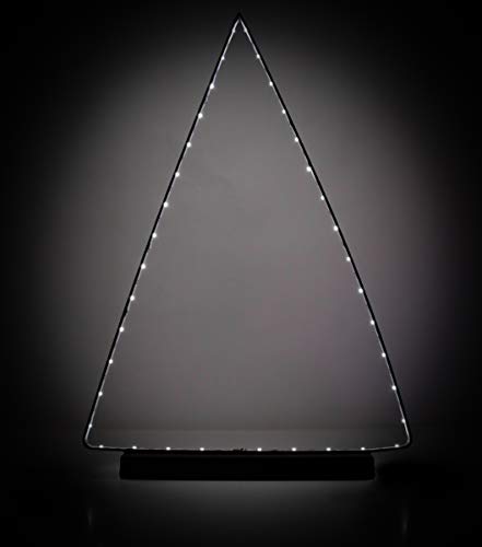 Dreieck-Leuchte, Dekoleuchte aus Metall mit 37 warm weißen LEDs, batteriebetrieben, Dreieckslicht Größe (BxH) 32 x 47,5 cm, schwarz