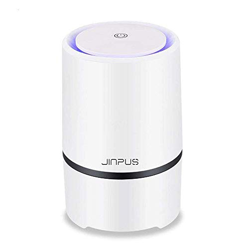 JINPUS Luftreiniger Allergie mit True HEPA & Aktivkohlefilter, Desktop Luftreiniger Allergiker Ionisator mit LED, Perfekt gegen Staub und Haustier-Allergene, für Allergiker, Raucher, Asthma