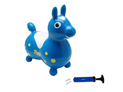 Rody Hüpfpferd + inkl. Pumpe, Sprungpferd Cavallo Ledraplastic Gymnic (blau)