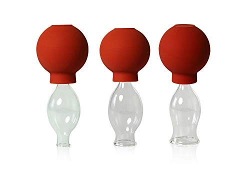 Lauschaer Glas 3er Schröpfglas-Set mit Ball 10-15-20mm zum professionellen, medizinischen, feuerlosen Schröpfen mundgeblasen, handgeformt, Schröpfglas, Schröpfgläser, Original