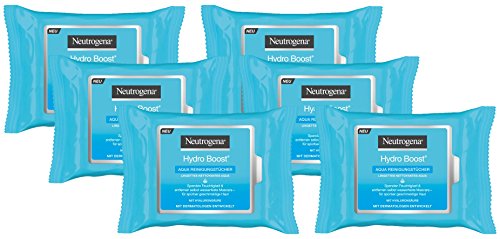 Neutrogena Hydro Boost Aqua Reinigungstücher, 6er Pack (6 x 25 Stück)