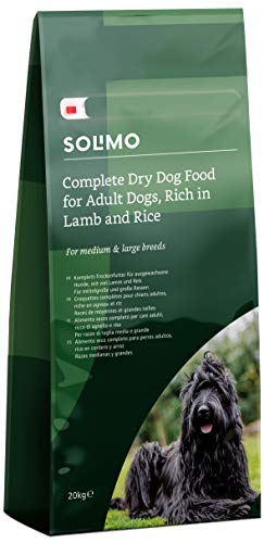Amazon-Marke: Solimo - Komplett-Trockenfutter für ausgewachsene Hunde (Adult) mit viel Lamm und Reis, 1er Pack (1 x 20 kg)