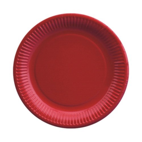 Papstar Pappteller / Einwegteller rot (50 Stück) rund, ø 23 cm aus 100% Frischfaserkarton, für Grillfest, Geburtstag, Buffet oder Party, #11977