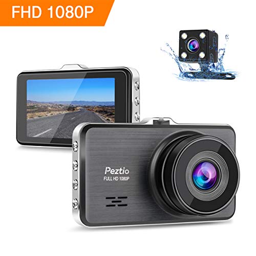 Dashcam Full HD 1080P Autokamera 3 Zoll IPS Dashcam Auto Vorne Hinten with Nachtsicht, 170° Weitwinkelobjektiv, G-Sensor, Loop-Aufnahme, Bewegungserkennung, Parkmonitor, WDR