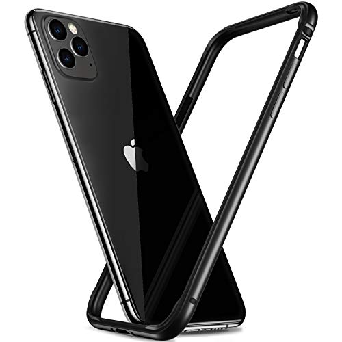 RANVOO iPhone 11 pro Bumper, Hülle mit Aluminium Rahmen innen TPU gepolstert, Metall Handyhülle Schhutzhülle, Wärme ableitend, Geeignet für Handyspieler, Schwarz