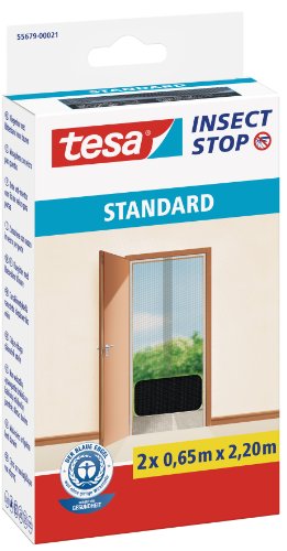 tesa Fliegengitter für Türen Standard, anthrazit, durchsichtig, 2 x 0,65m x 2,2m