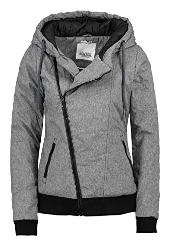 Sublevel Damen Winter Jacke mit Kapuze Übergangsjacke - warm gefüttert S-3XL Grey M