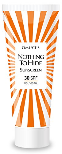 Der umweltfreundliche Sonnenschutz „Nothing to Hide“ von Omuci, Veganer-freundlich, mit natürlichen Inhaltsstoffen. UVA- + UVB-Schutz.  (30 SPF, 100ml)