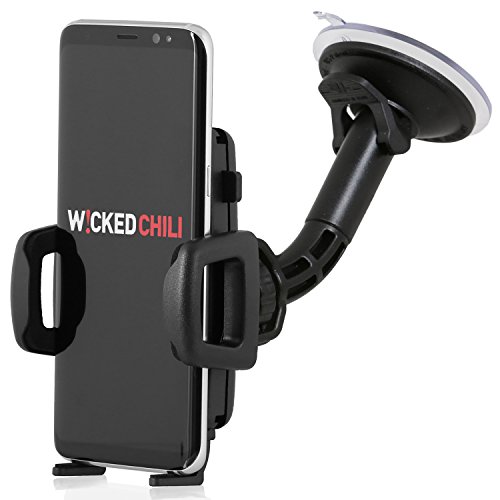 Wicked Chili Universal KFZ Halterung für 5,0 bis 6,2 Zoll Handy Galaxy S9+, S8+, S9, S8, Apple iPhone X, 8 Plus, 7 Plus, A5, J5, Honor 9, G6 Autohalterung (Breite 56-86mm, für Hülle und Case)