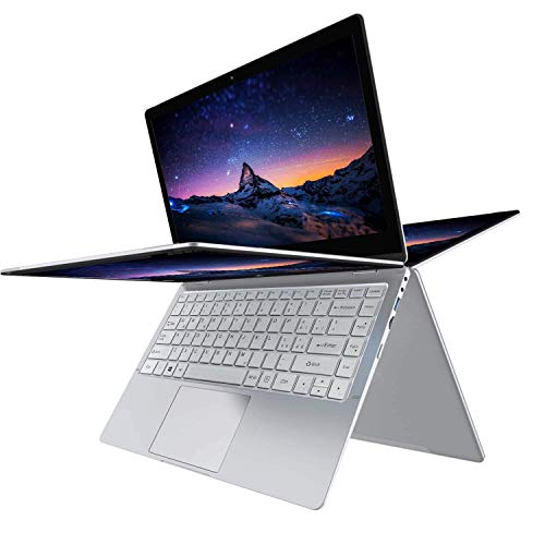 13.3 Zoll 2in1 Laptop Convertible mit 128GB SSD - Winnovo VokBook PC Notebook lntel Celeron N3350, Windows 10, Dual WiFi, 4GB RAM+32GB eMMC, 13.3' FHD IPS Touch, 10000mAh, HDMI, Silver-MEHRWEG