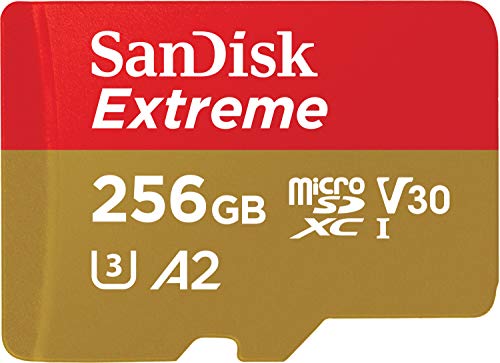 SanDisk Extreme microSDXC 256GB + SD Adapter + Rescue Pro Deluxe 160MB/s A2 C10 V30 UHS-I U3