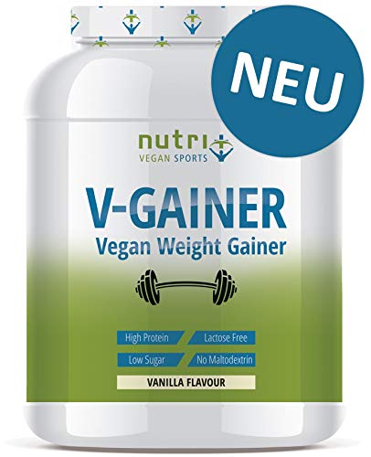 WEIGHT & MASS GAINER Vegan | V-GAINER | Vanille 2 kg | Masseaufbau & Zunehmen | ohne Maltodextrin & Zucker | Carbs & Protein 2000g | laktosefrei | hergestellt in Deutschland