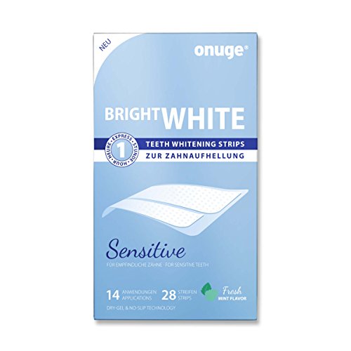 onuge Bright White-Stripes SENSITIVE, 28 Bleaching-Streifen zur Zahnaufhellung in 14 Tagen