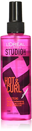 L'Oréal Studio Line Hot & Curl Thermo-Locken-Spray, Hitzeschutzspray für Styling mit Lockenstab oder Föhn, 200 ml