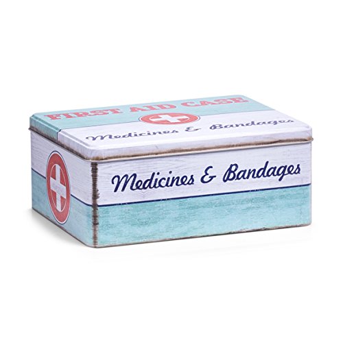 Zeller 19226 Medizin-Box First Aid, Metall, ca. 21 x 16,6 x 8,5 cm