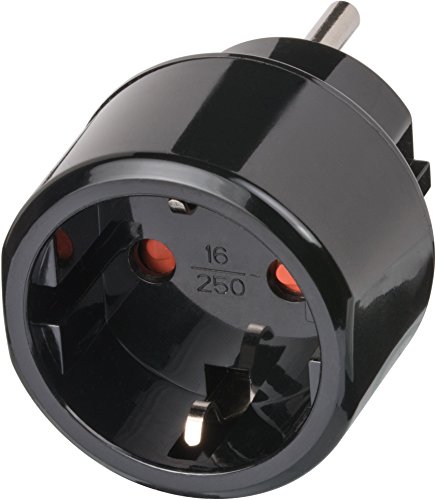 Brennenstuhl Reisestecker Adapter, Steckdosenadapter Reise (Für: USA Steckdose und Euro Stecker) Farbe: schwarz