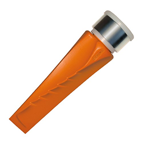 Fiskars Dreh-Spaltkeil, Gehärteter Stahl (geschmiedet), Polymer-Schlagfläche mit Metallring, Orange, SAFE-T, 1001615