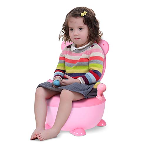 COSTWAY Töpfchen Kinder | Toilettensitz Baby | Kindertoilette 34x33x22cm | Toilettentrainer | Babytopf | Lerntöpfchen Farbwahl (rosa)
