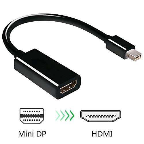 GANA Mini Displayport auf HDMI Adapter 1080P Mini DP (Thunderbolt) zu HDMI Konverter für MacBook Air/Pro, Microsoft Surface Pro 3/4, Mac Mini, Monitor, Projektor usw. - 25cm (1 Pack)