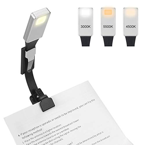 Aibesser Leselampe,LED Buchlampe mit Clip, Klemmleuchten Wiederaufladbare für Kindle/eBook Reader/Buch/ipad