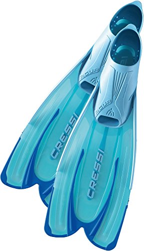 Cressi Agua -  Unisex Premium Flossen Self Adjusting zum Tauchen,  Apnoe,  Schnorcheln und Schwimmen, Blau (Aquamarin), 37/38