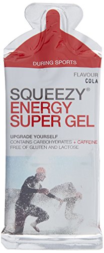 Squeezy Sports Nutrition Energy Super Gel Box 12 Beutel 33 g Cola & Koffein, 1er Pack (1 x 396 g)