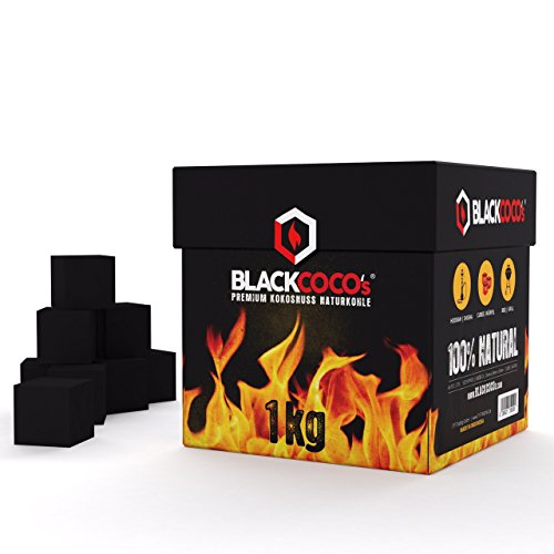 BLACKCOCO‘s | 1KG | Premium Kokosnuss Naturkohle für SHISHA & BBQ [Shisha Kohle]