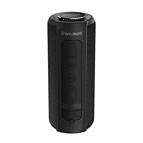 Wireless Bluetooth Lautsprecher 5.0, Tronsmart T6 Plus 40W Outdoor Lautsprecher mit Tri-Bass-Effekten, Powerbank, wasserdichtes IPX6, 15-Stunden Spielzeit, TWS, Sprachassistent und Mikrofon